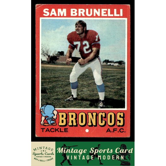 1971 Topps Sam Brunelli #185 Denver Broncos Football Card