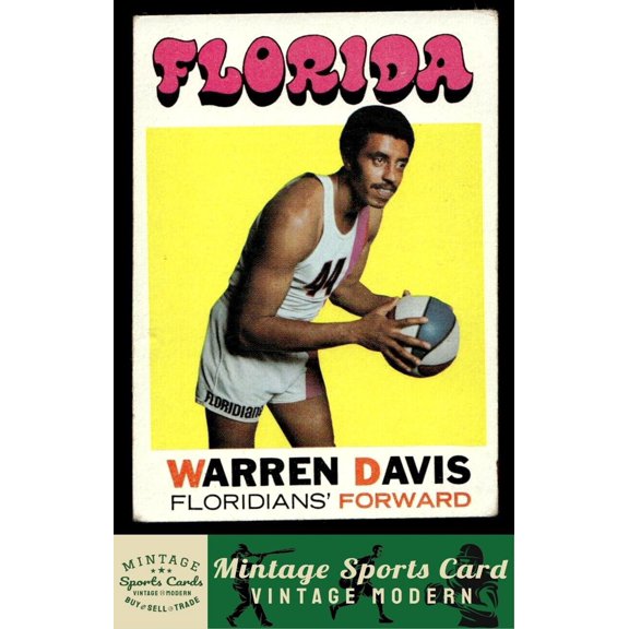 1971 Topps Warren Davis #219 Florida Floridians Basketball Card