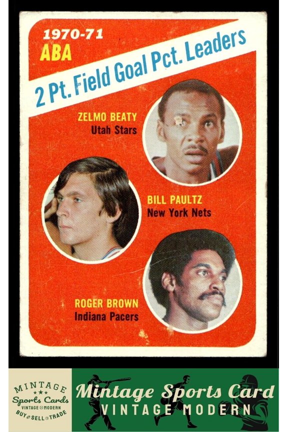 1971 Topps Zelmo Beaty / Billy Paultz / Roger Brown LL #148 ABA