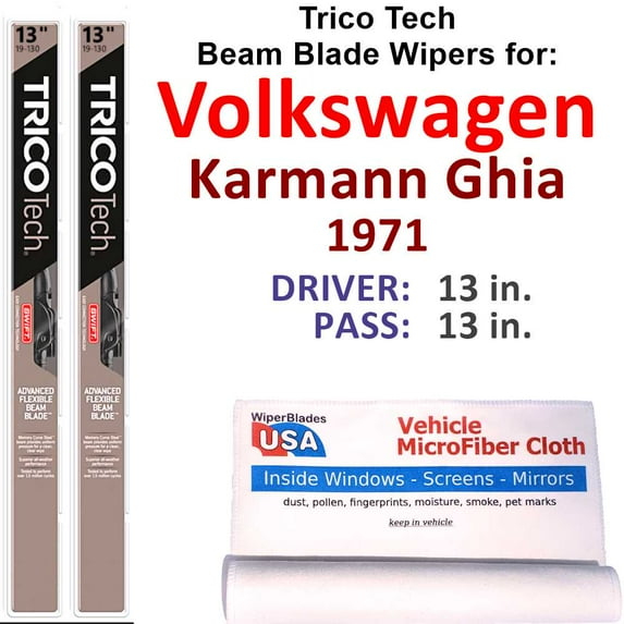 1971 Volkswagen Karmann Ghia Beam Blade Wipers (Set of 2)