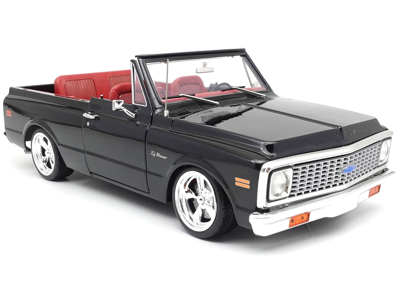 1972 Chevrolet Blazer Custom Black with White Top and Red Interior