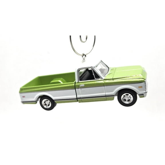 1972 Chevy C-10 Pickup Truck Green White Christmas Ornament