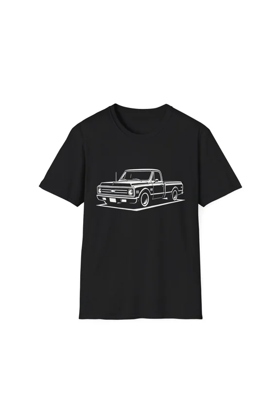 1972 Chevy C10 Pickup T-Shirt – Classic Square Body Truck Outline Graphic Tee