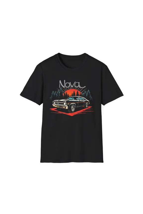 1972 Chevy Nova SS T-Shirt Classic Muscle Car Sunset Graphic Retro Chevy Tee