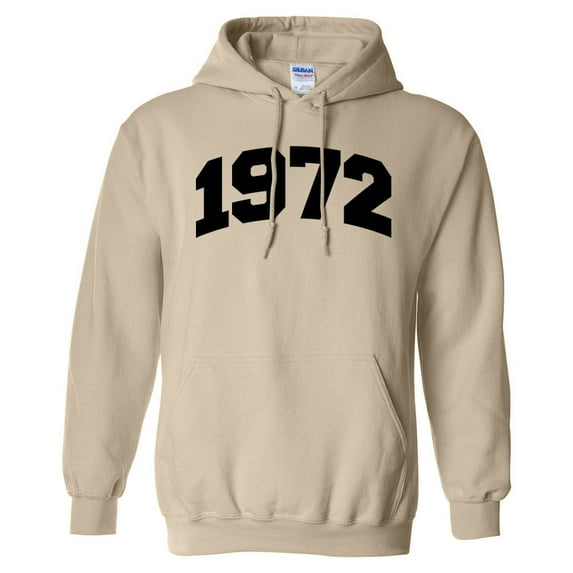 1972 College Style Hoodie Sweatshirt Unisex 2X-Large Sand