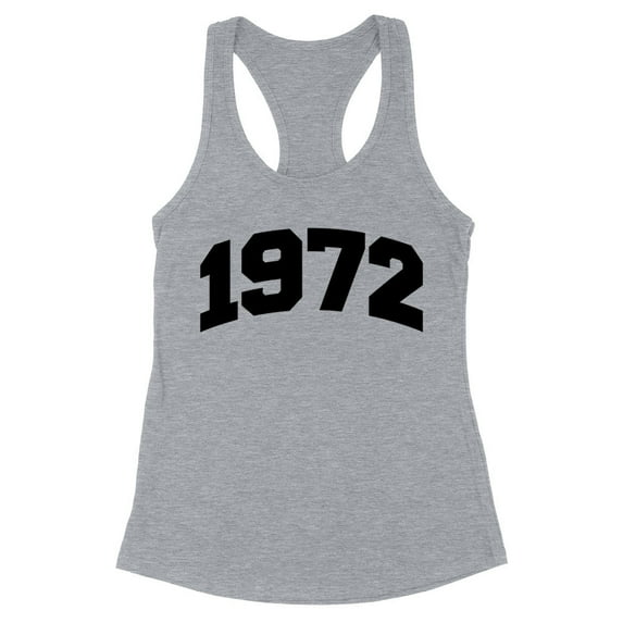 1972 College Style Tank Top Fitted Racerback Women's X-Large Heather Grey