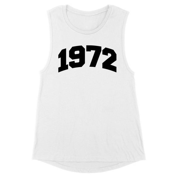 1972 College Style Women's Muscle Tank Large White
