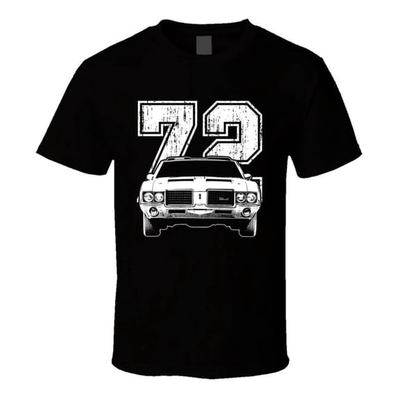 1972 Cutlass Hurst Olds Front View Silhouette Classic Muscle Car Shirt Unisex