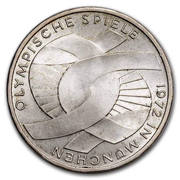 1972 Germany Silver 10 Marks Munich Olympics BU
