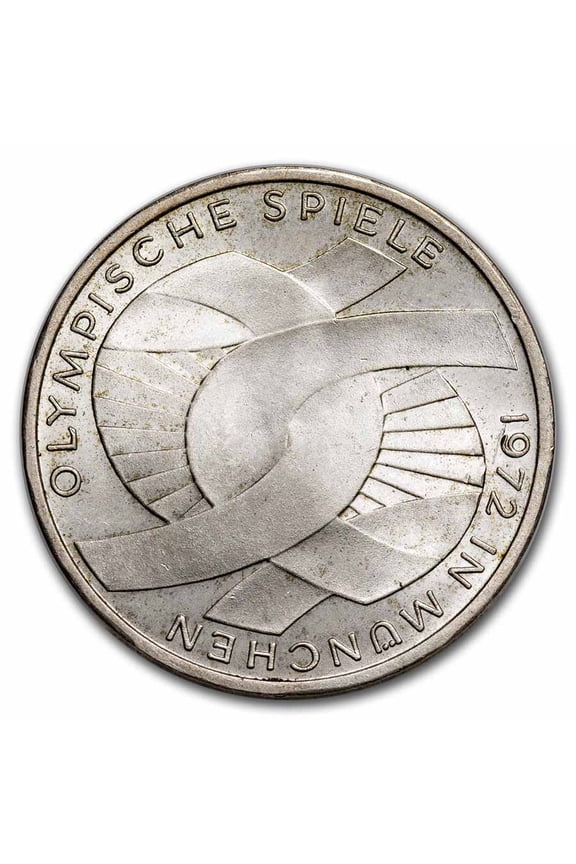 1972 Germany Silver 10 Marks Munich Olympics BU