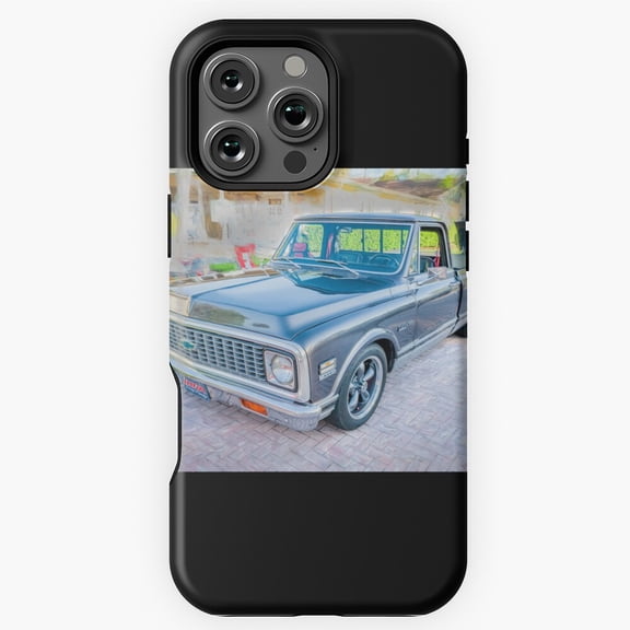 1972 Gray Chevy Custom 10 Deluxe C10 Phone Case for iPhone 16 15 14 13 12 11 Pro Max