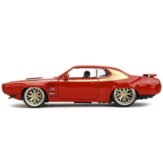 1972 Plymouth GTX Red with Gold Graphics Bigtime Muscle Series 1-24 Scale Diecast Model Car