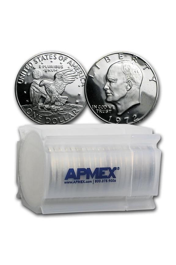 1972-S 40% Silver Eisenhower Dollars 20-Coin Roll Proof