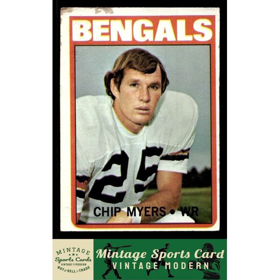 1972 Topps Chip Myers #17 RC Cincinnati Bengals PR/PR+ Football Card