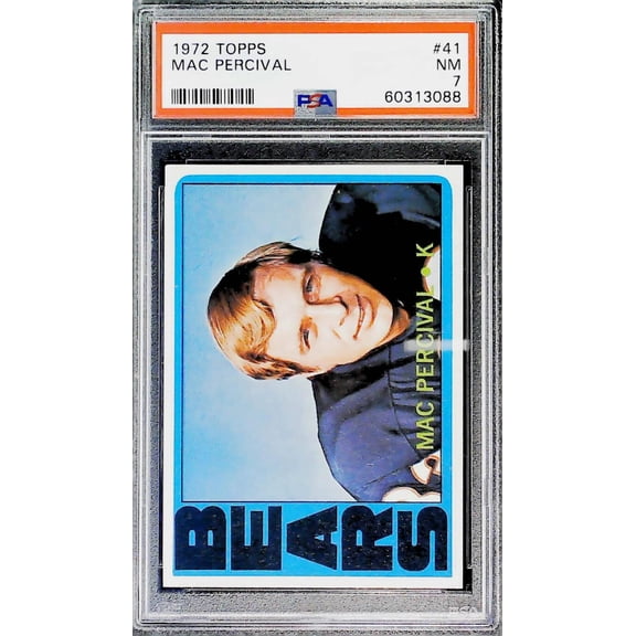 1972 Topps Football #41 Mac Percival Chicago Bears PSA 7 NM Trading Card