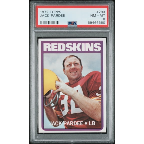 Graded 1972 Topps Jack Pardee #293 PSA 8 Football Card
