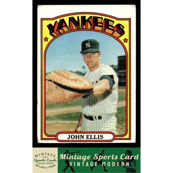 Poor Condition 1972 Topps John Ellis #47 New York Yankees Baseball Card