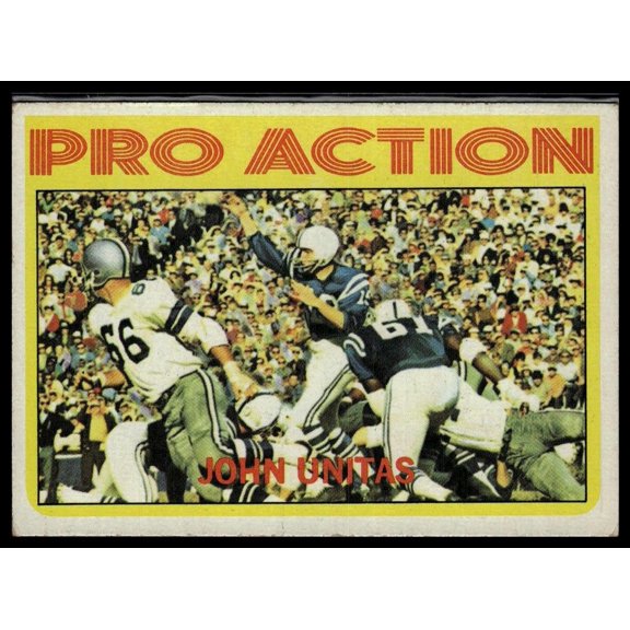 1972 Topps Johnny Unitas #251 Pro Action Baltimore Colts HOF Vintage EX Football Card Baltimore Colts NFL FOOTBALL Trading Card