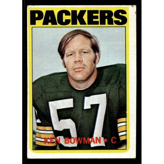 1972 Topps Ken Bowman #58 Green Bay Packers Football Card GD GD+