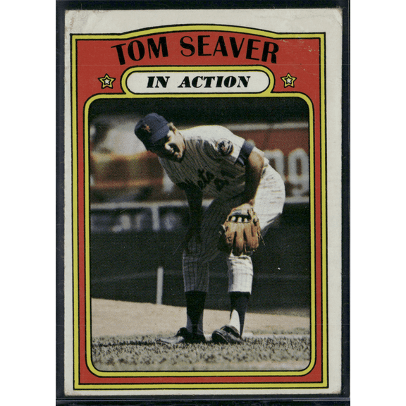 1972 Topps TOM SEAVER #446 In Action Wrinkling Top Corners
