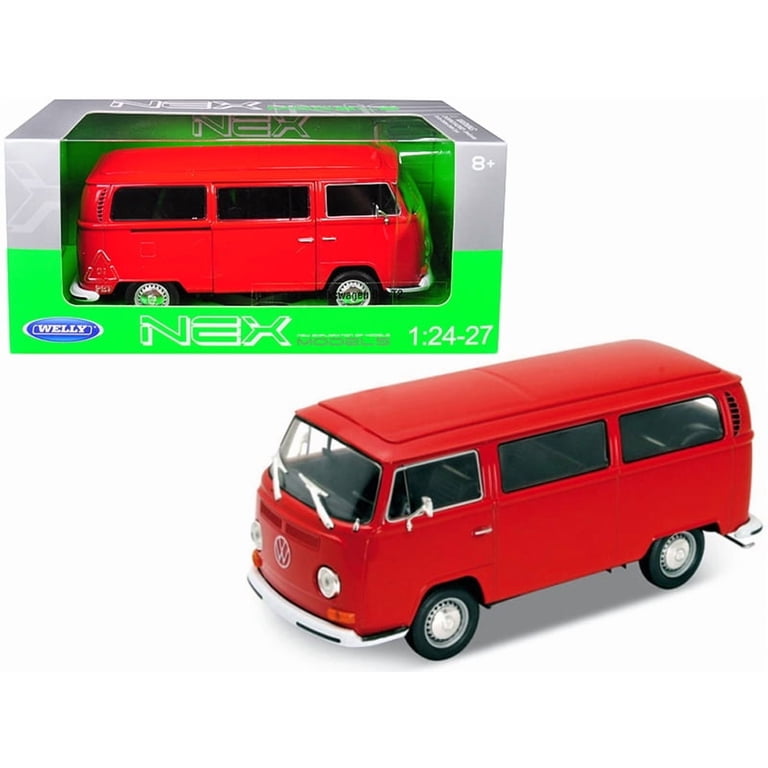 1972 Volkswagen Bus Van T2 Red 1/24 Diecast Model by Welly