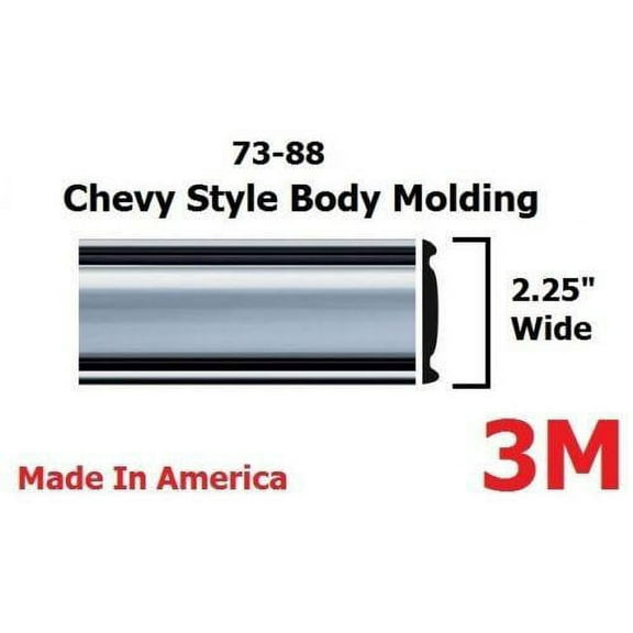 1973-1987 GMC C/K Truck Suburban Chrome Side Body Trim Molding 2.25" Wide