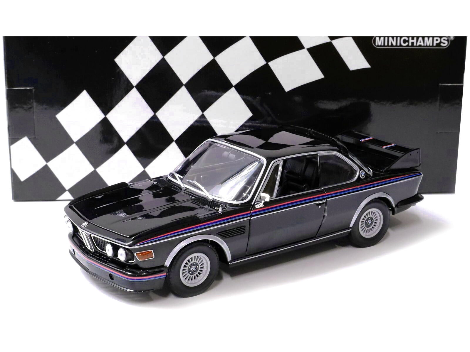 1973 BMW 3.0 CSL Diecast Model Limited Edition Black with Red and Blue ...