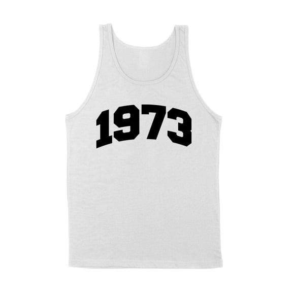 1973 College Style Tank Top Unisex Medium White
