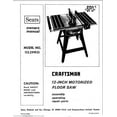 thumbnail image 1 of Instruction Manual ONLY for 1973 Craftsman 113.299131 12" Table Saw Manual Instructions REPRINT, 1 of 1