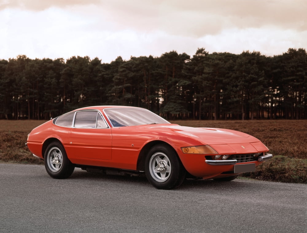 1973 Ferrari 365 GTB4 Daytona 44 litre V-12 engine giving 352 bhp and a top speed of 280 mph Country of origin Italy Canvas Art - Panoramic Images (22 x 28)