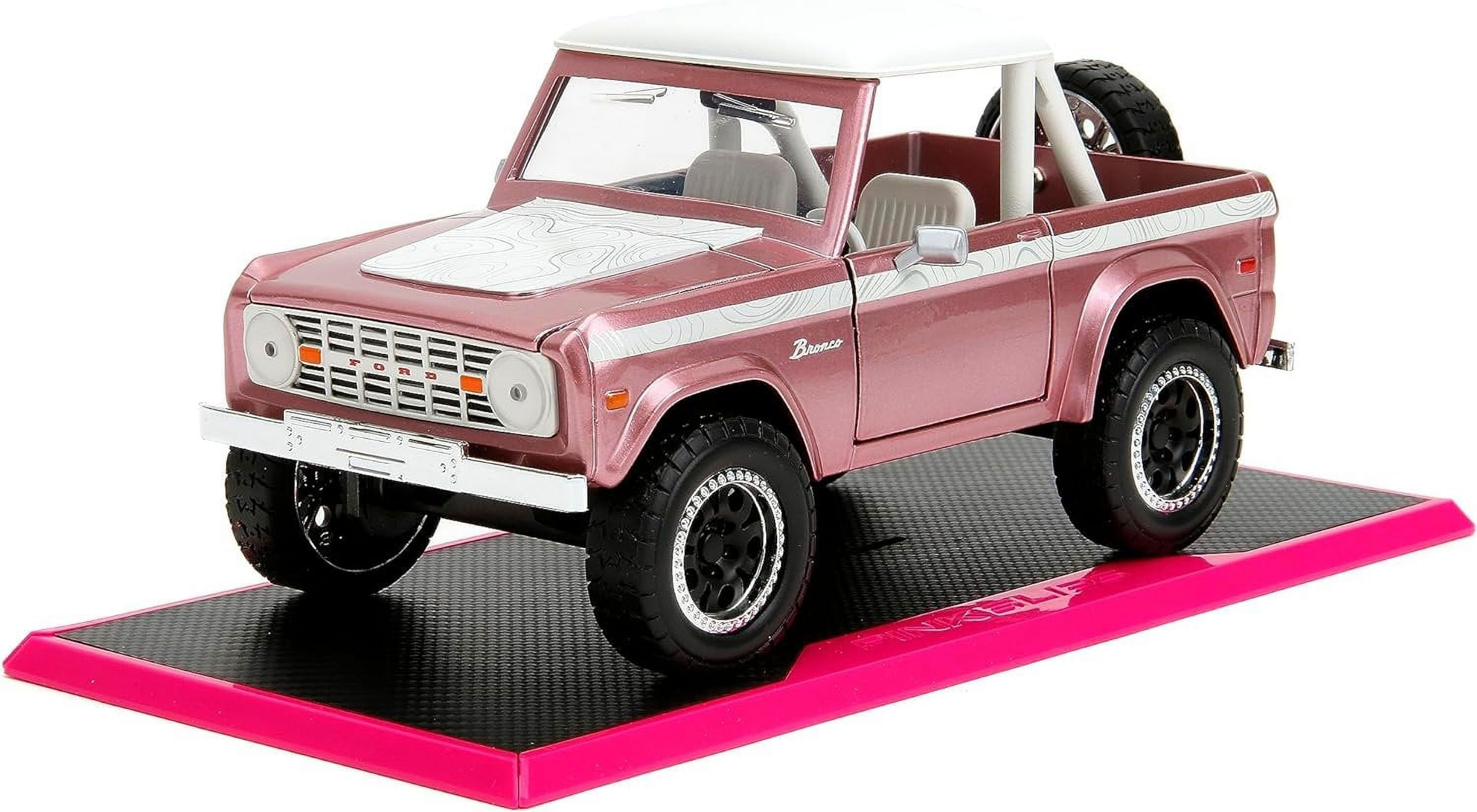1973 Ford Bronco Pink Metallic with White Top and Graphics