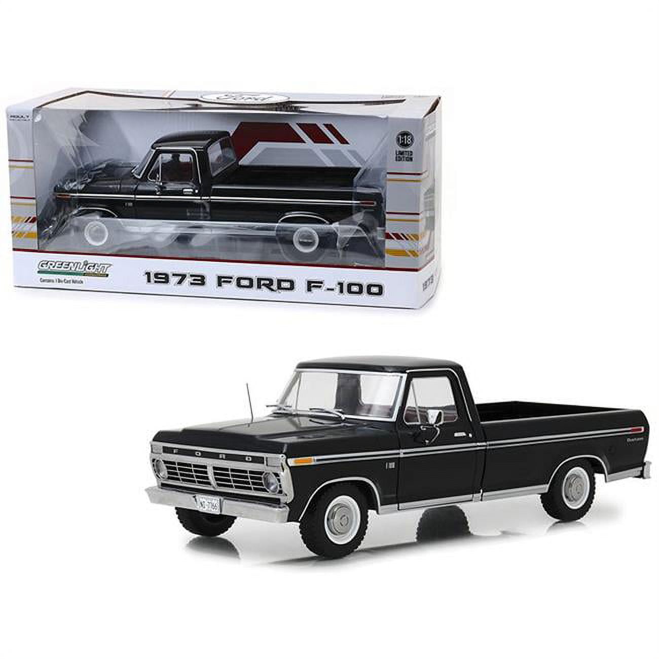 1973 Ford F-100 Custom Pickup Truck Black 1/18 Die - Walmart.com