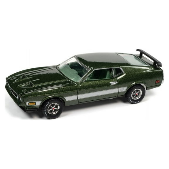 1973 Ford Mustang Mach 1, Ivy Bronze Green - Auto World AWSP099/24B - 1/64 scale Diecast Car