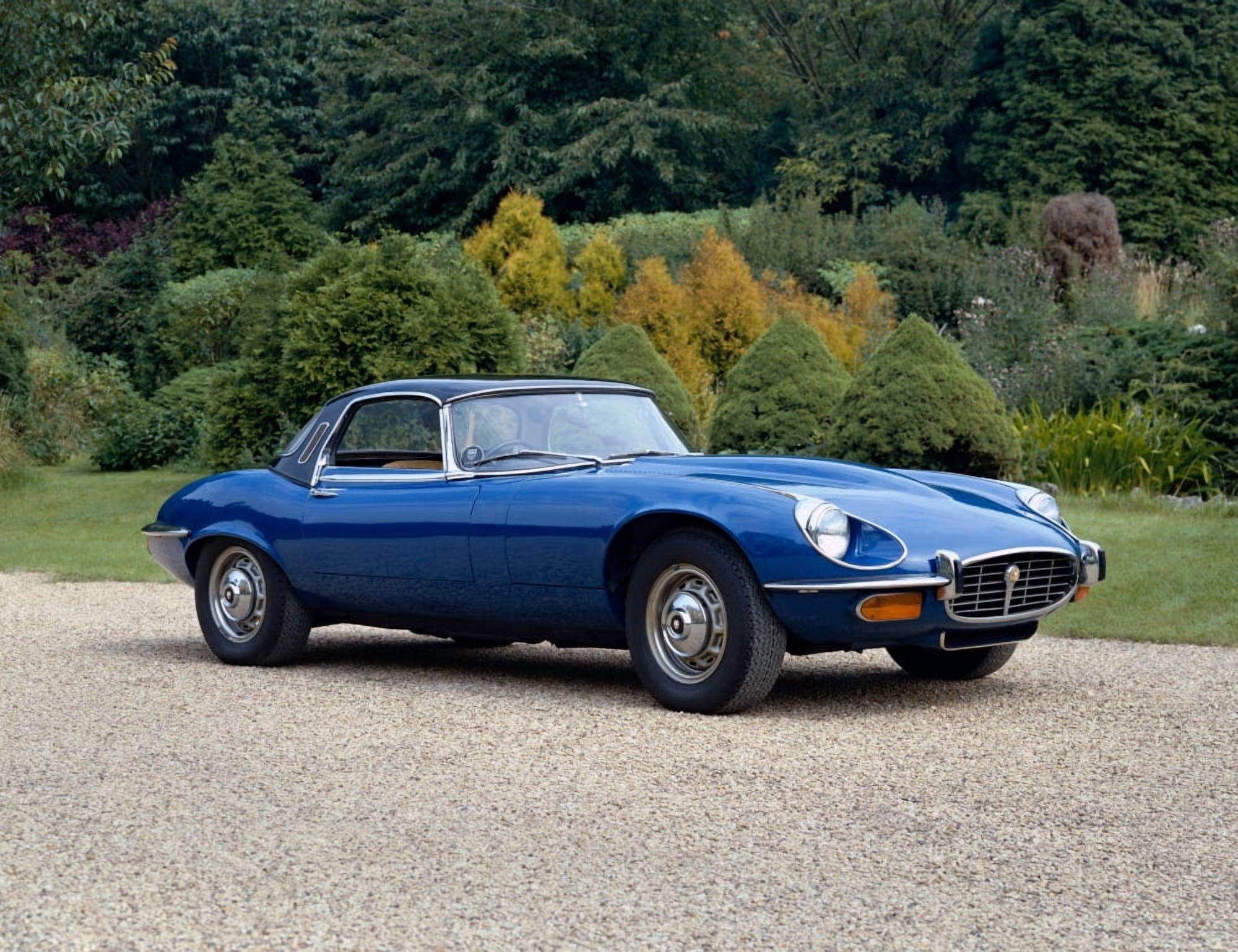 1973 Jaguar E-Type Series III Roadster with 5343cc V12 DOHC engine developing 272bhp and top speed of 150mph Country of origin United Kingdom Canvas Art - Panoramic Images (22 x 28)