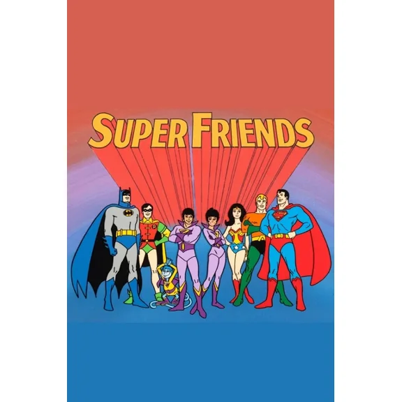 1973 Super Friends Poster Superman Batman Wonder Woman Robin Aquaman Dc UNFRAMED PAPER POSTER