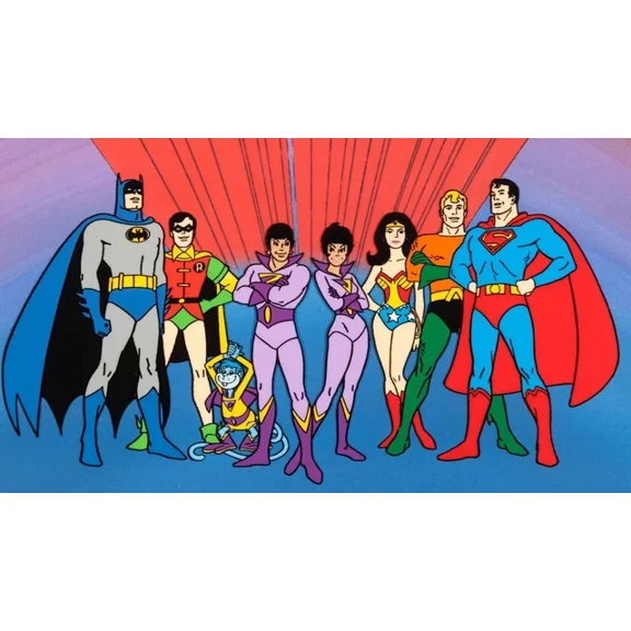 1973 Super Friends Poster Superman Batman Wonder Woman Robin Aquaman Dc UNFRAMED PAPER POSTER