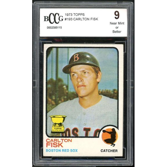 1973 Topps #193 Carlton Fisk Card BGS BCCG 9 Near Mint+