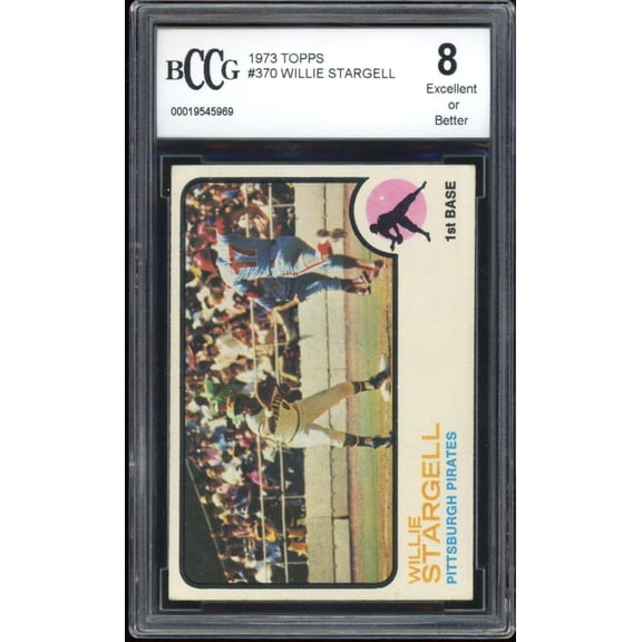 1973 Topps #370 Willie Stargell Card BGS BCCG 8 Excellent+