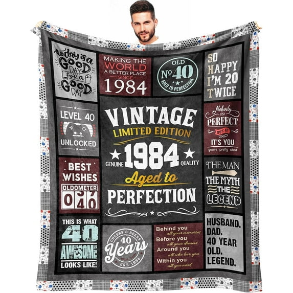 1974 Birthday Blanket 60" x 50" - 50th Birthday Gifts for Men, Him - 50 Year Old Gifts for Men - Mens 50th Birthday Gift Ideas - Gifts for 50 Years Old Man - Funny 50 th Bday Gifts for Men