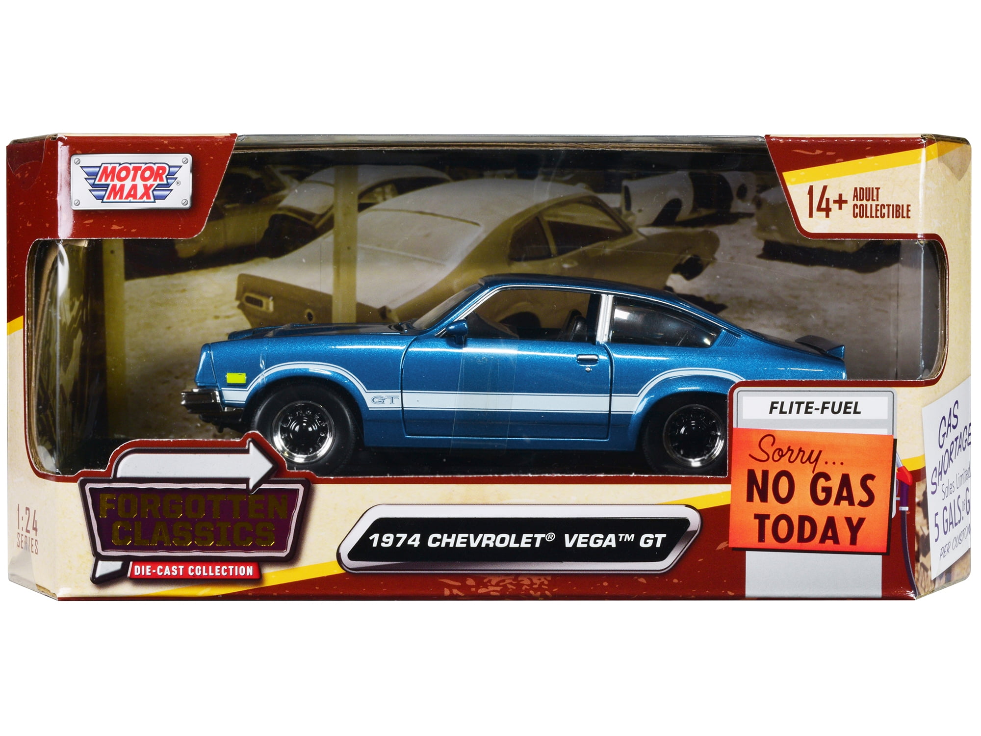 1974 Chevrolet Vega GT Blue Metallic with White Stripes 