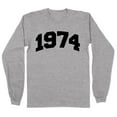 thumbnail image 1 of 1974 College Style Long Sleeve Shirt Unisex 4X-Large Grey, 1 of 5