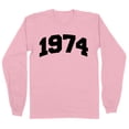 thumbnail image 1 of 1974 College Style Long Sleeve Shirt Unisex Large Pink, 1 of 5