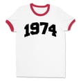 thumbnail image 1 of 1974 College Style Ringer Tee Shirt Unisex X-Large White/Red, 1 of 5