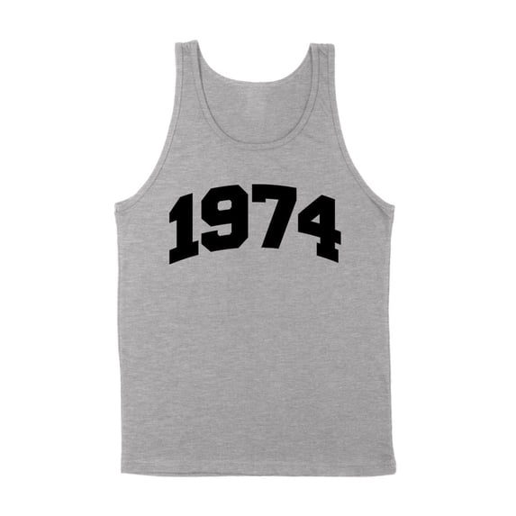1974 College Style Tank Top Unisex X-Small Grey