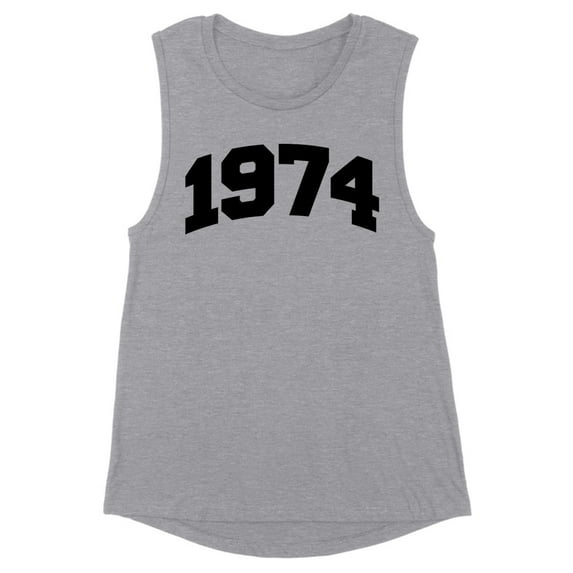 1974 College Style Women's Muscle Tank X-Large Heather Grey
