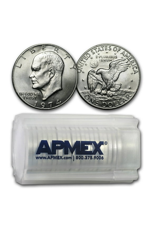 1974-D Clad Eisenhower Dollars 20-Coin Roll BU
