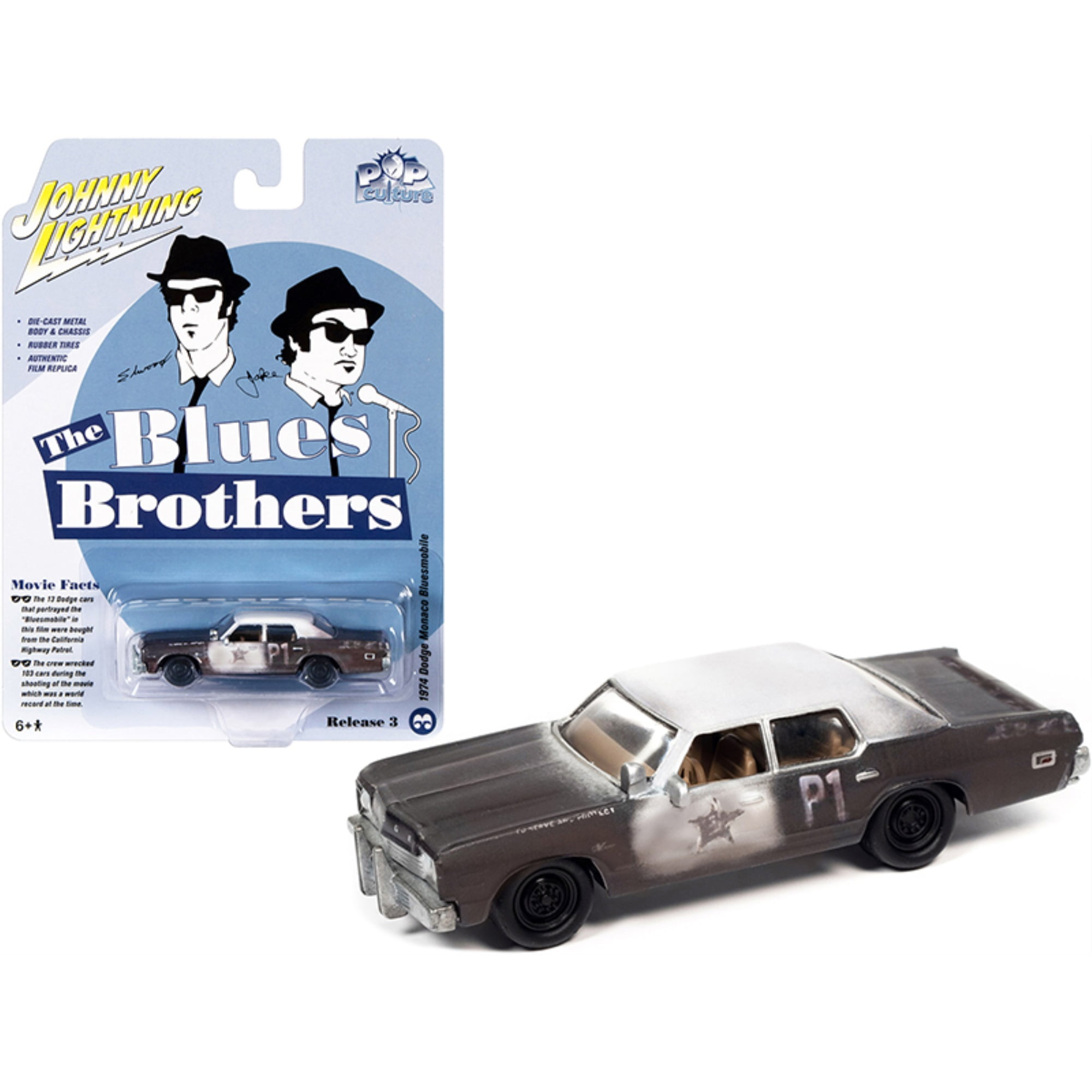 Johnny Lightning, 1974 Dodge Monaco Bluesmobile, Black and White
