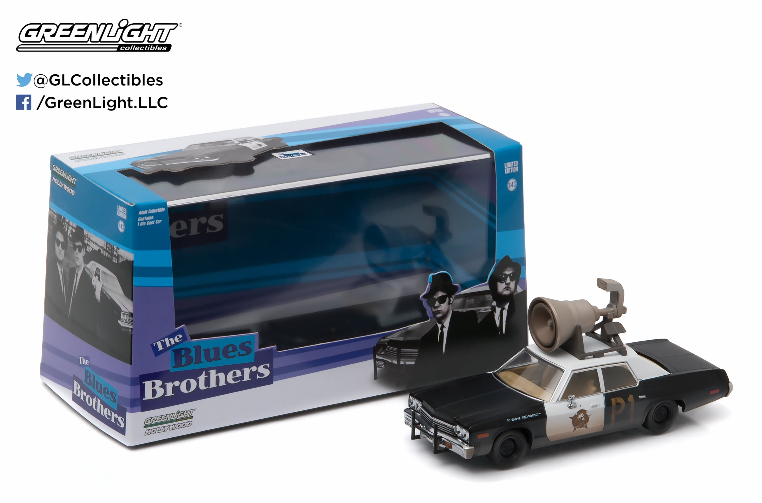 ミニカー GreenLight 1974 DodgeMonaco Bluesmobile 1:64 Bluesmobile 1974 Dodge Monaco with Loudspeaker by
