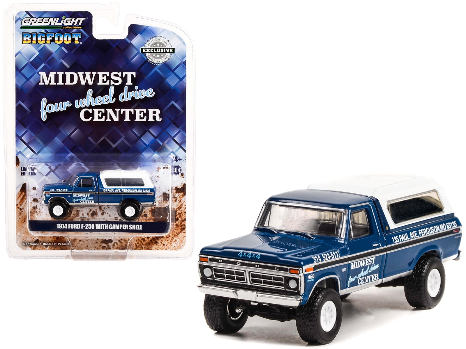 NOT A TOY - 1:64 Greenlight Collectibles Midwest 4WD Camper Truck Die- –  Bigfoot 4X4