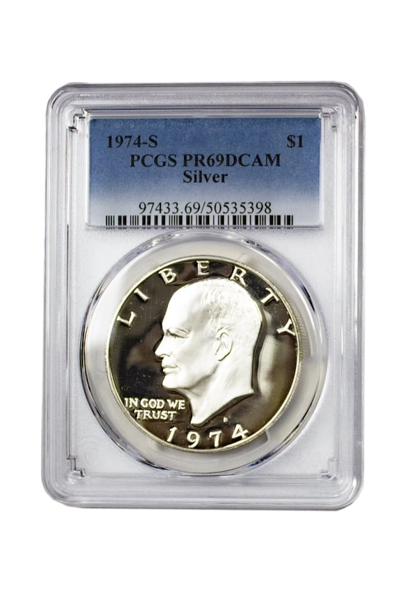 1974 Silver Eisenhower Dollar PCGS PR69DCAM Proof